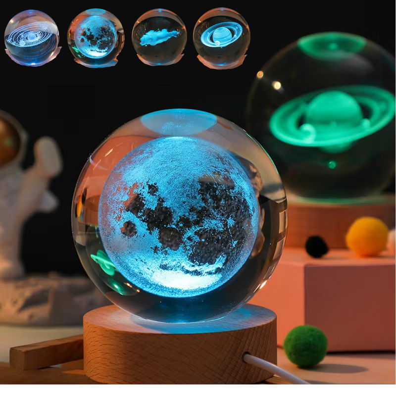 Luminária Decorativa Espacial 3D Bola Cristal